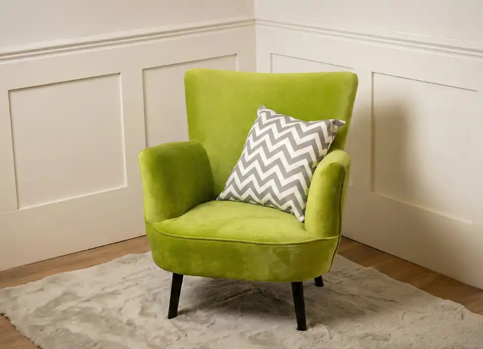 Tapizado de sillón verde